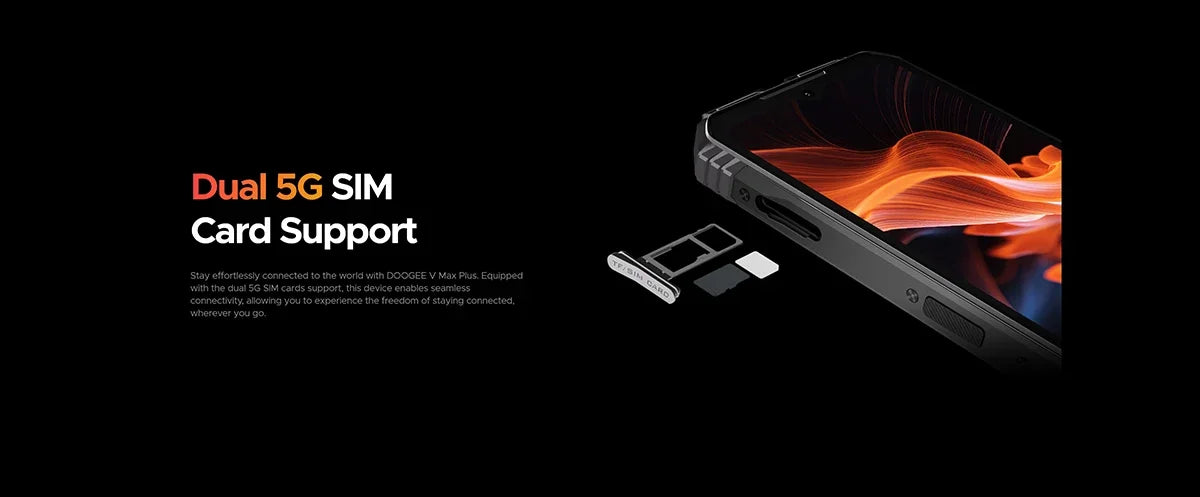 DOOGEE V Max Plus 5G Rugged Smartphone 36GB(16+20) 512GB 22000mAh 200MP Camera 6.58" 120Hz Android 14 Cellphone