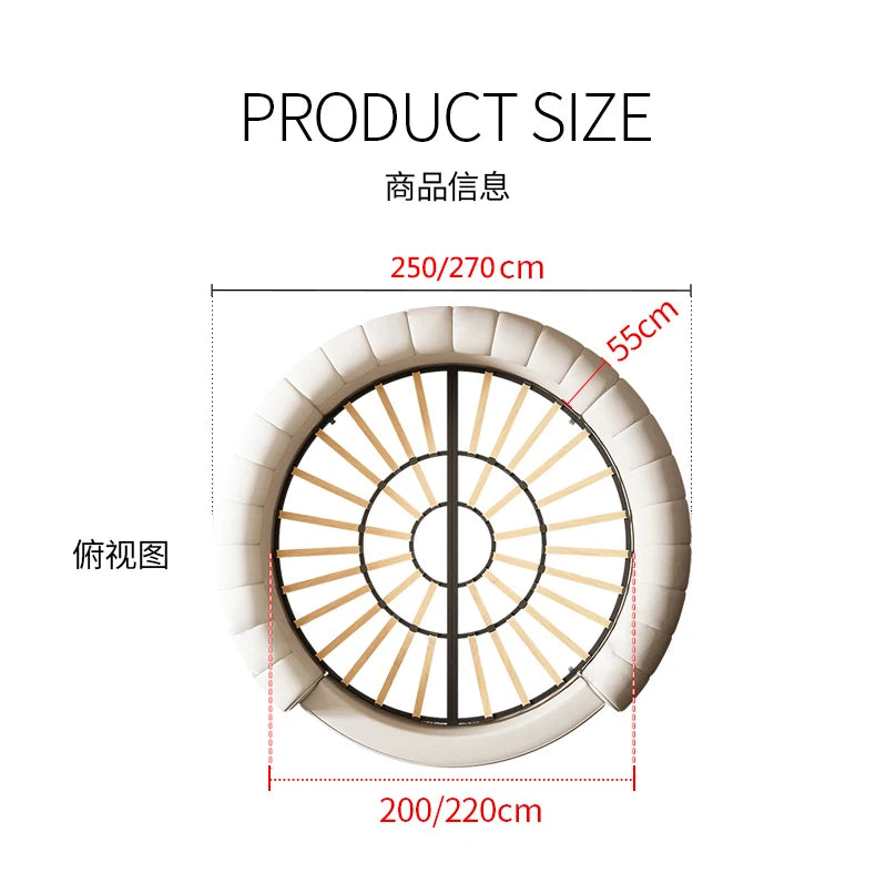180X200cm furniture bedroom luxury king size Round bed Chest Double sex bed Base beds and frames full marriage bedrooms