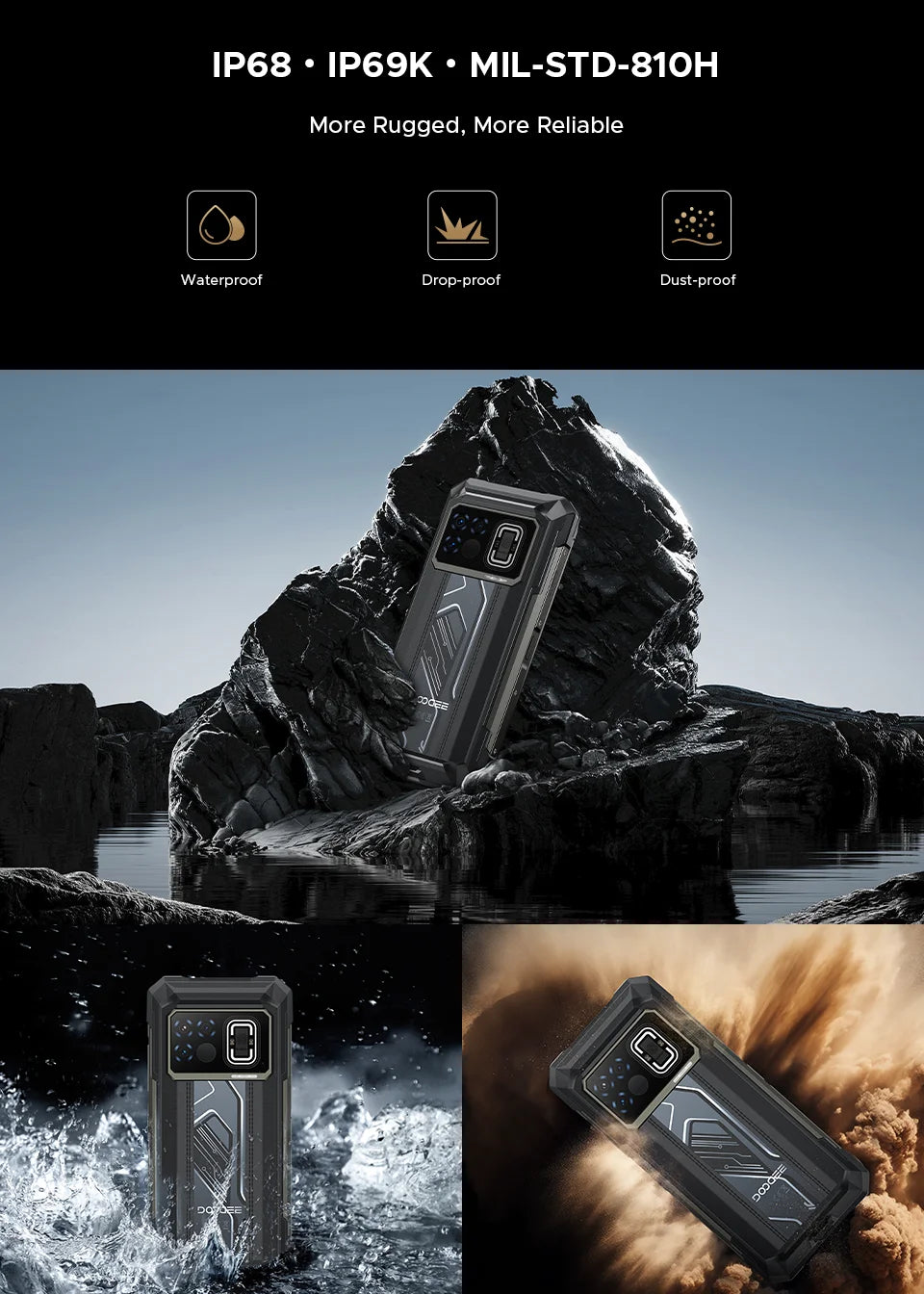 Global Version DOOGEE Fire 6 Max 5G Rugged Phone Thermal imaging 6.72" FHD+ 120Hz IPS Flashlight Dimensity 7050 20800mAh Battery
