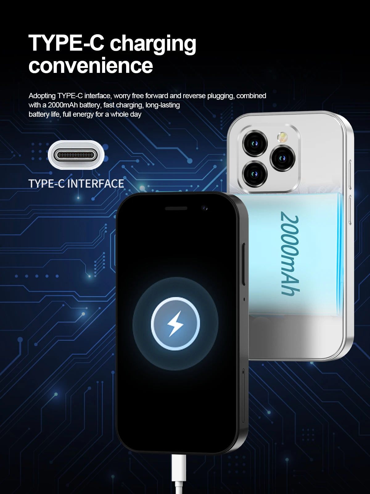 SERVO KING8000 4G Cellular Network Mini Smartphone Android 10.0 2GB+16GB 3" Display 5MP Camera Dual SIM With Play Store WhatsAPP