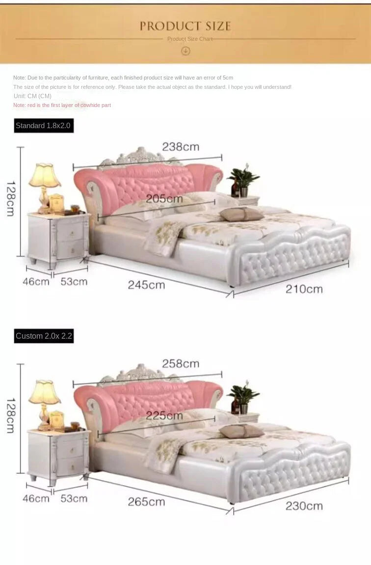 Wooden King Size Frame Double Bed Luxury Unique Twin Room European Bed Aesthetics Modern Lit 2 Personnes Home Furniture