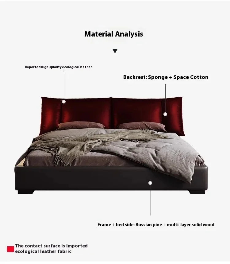 180X200cm Double Luxury King Size Bed with Office Headboards Racks and Frame Bedroom Sets Full Set Furniture Bed with Storage
