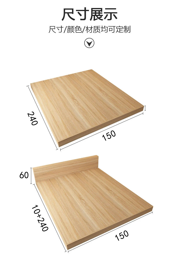 Japanese style extra large tatami low bed, modern simple double floor-to-ceiling panel bed, floor-to-ceiling floor platform low