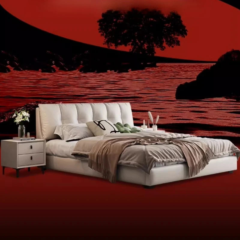 Fashionable Comfortable Beds Double European Minimalist Designer Simple Modern Bed Wedding Simple Wood Cama De Casal Furniture