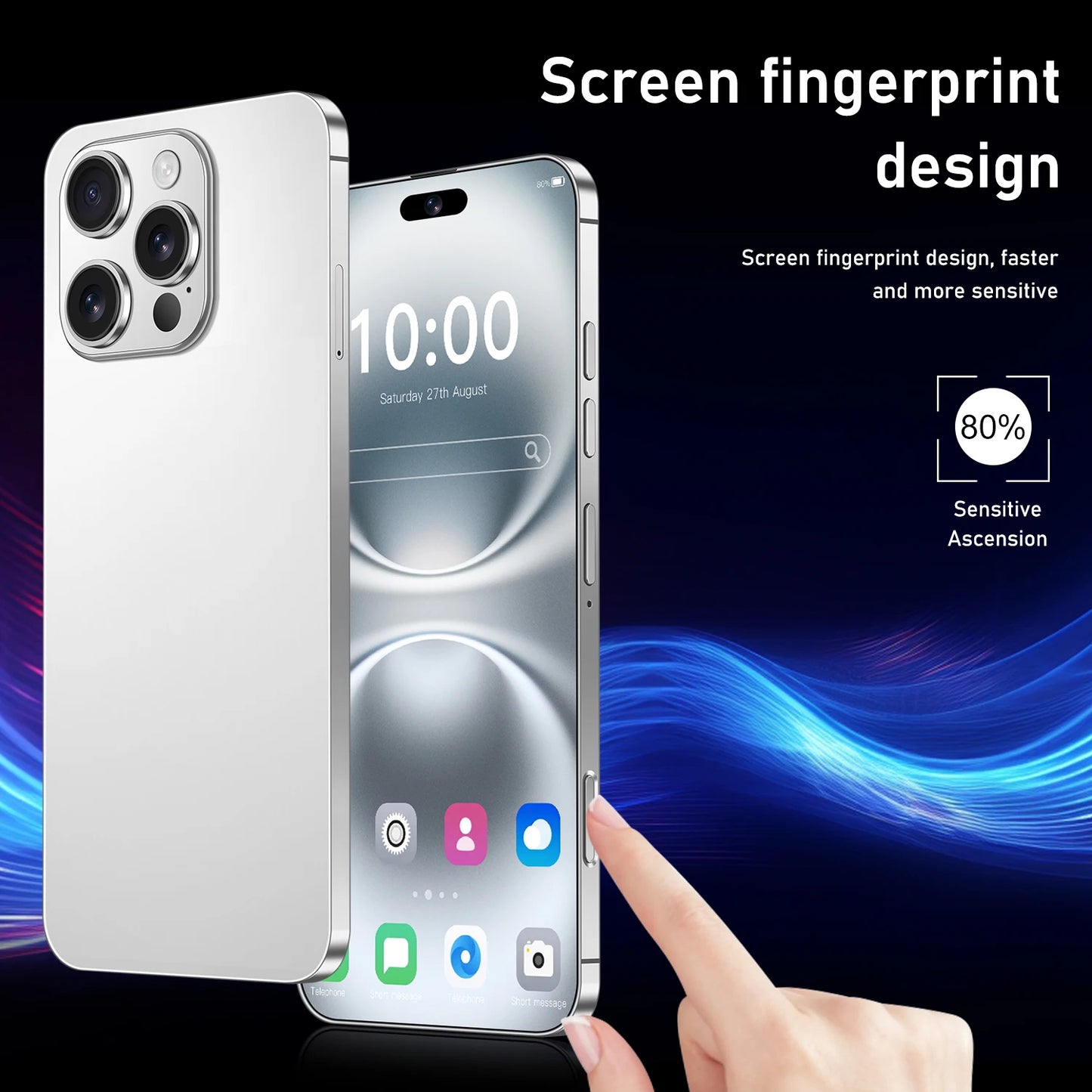 New i16 Pro Max original intelligent 5G dual card dual standby Android 14 system global version phones 8000mAh battery
