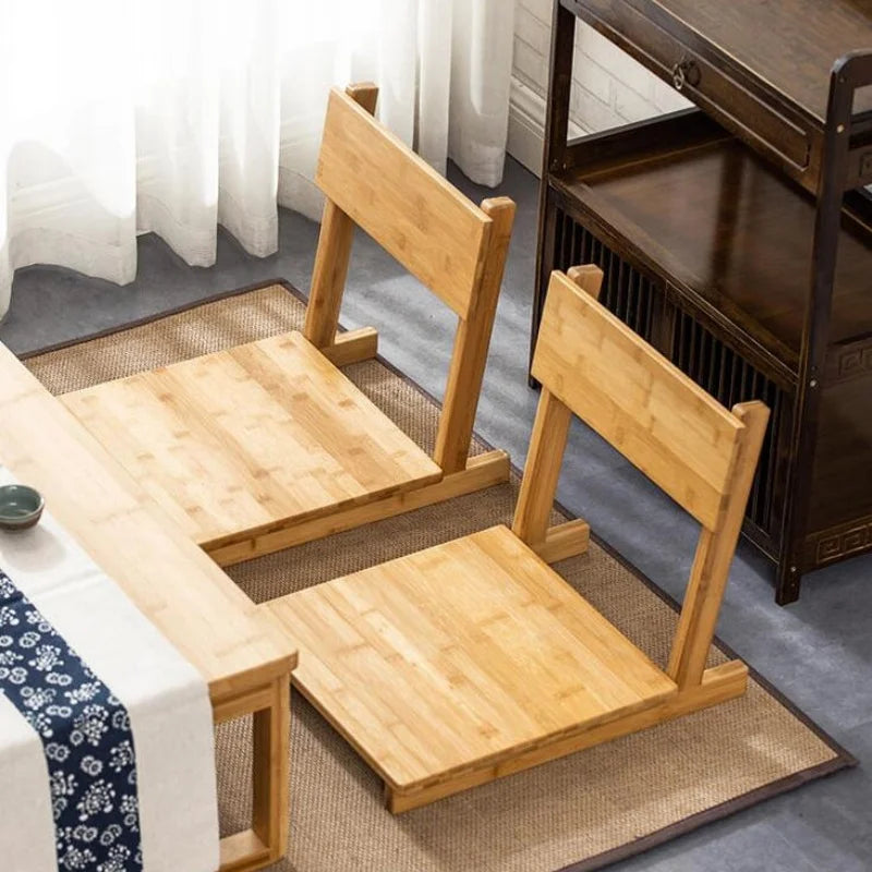 Bamboo Legless Chair Armrest Tatami Floor Backrest Living Room Furniture Japaese Style Legless Zaisu Zen Chair Eco-Friendly