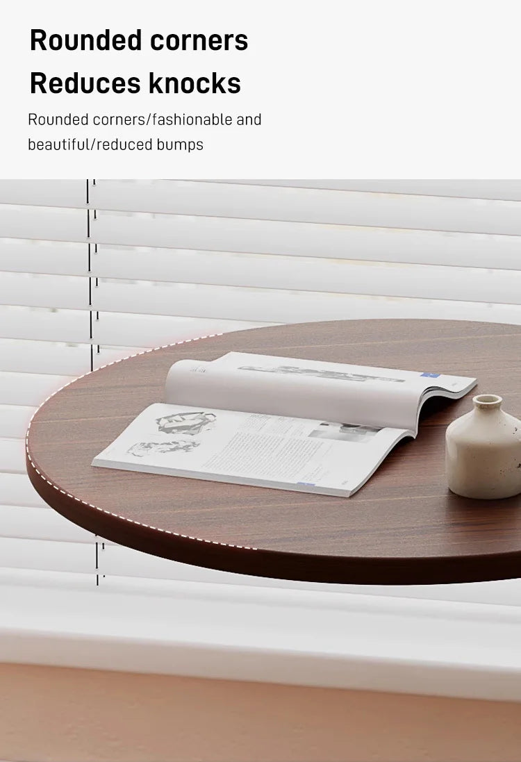 Light luxury round bedside coffee table home simple movable sofa side table for small apartments