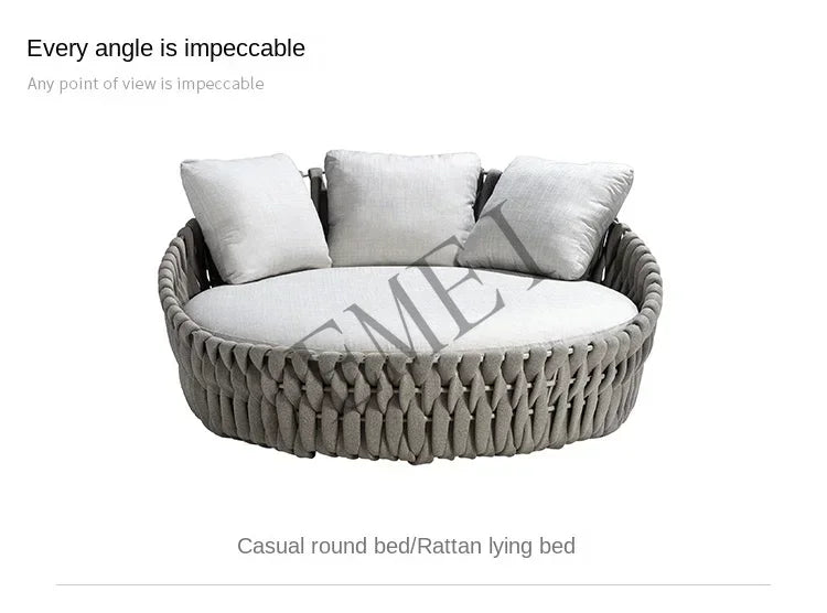 Outdoor Rattan Swimming Pool Leisure Courtyard Loungers Beach Beds Outdoor Hotel Garden Terrace Sofa