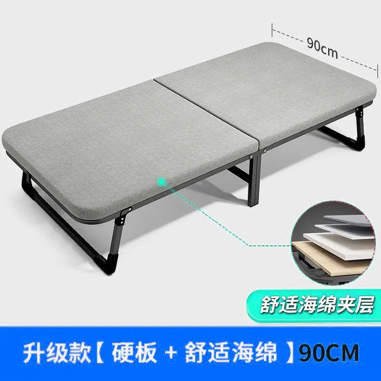 Super thick folding single bed home office artifact portable foldable escort recliner folding single lunch break bed