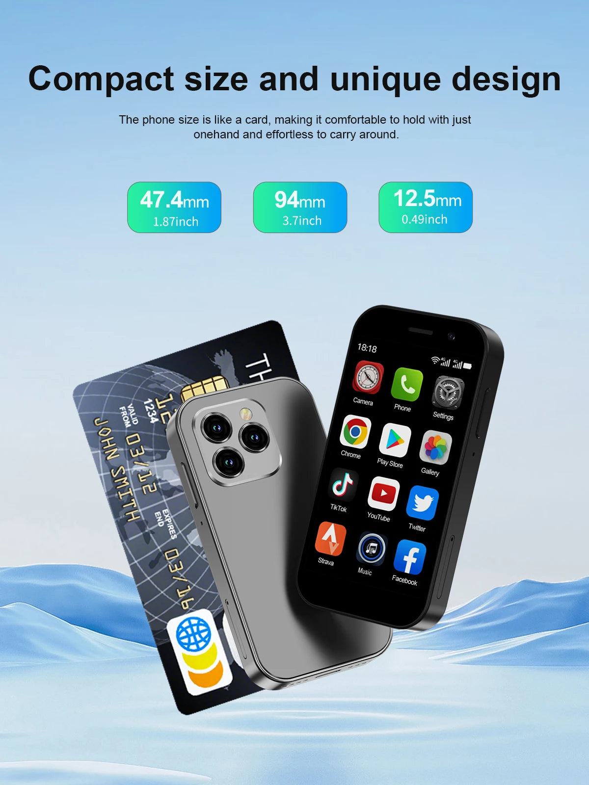 SERVO KING8000 4G Cellular Network Mini Smartphone Android 10.0 2GB+16GB 3" Display 5MP Camera Dual SIM With Play Store WhatsAPP