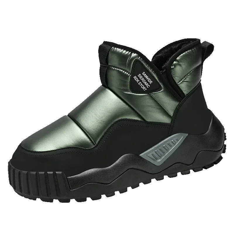 Trendy All-match Men's Snow Boot Men's Warm Low Top Anti-slip Wear-resistant Comfortable Thick Plush Boots for Men Cotton Shoe