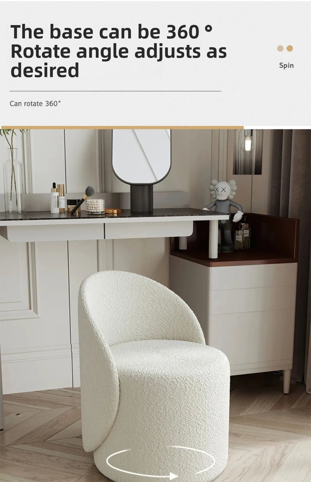 Professional Backrest Chair for Bedroom, Vanity Stool, Minimalist Makeup Seat, French Style, Home Furniture, Elegant
