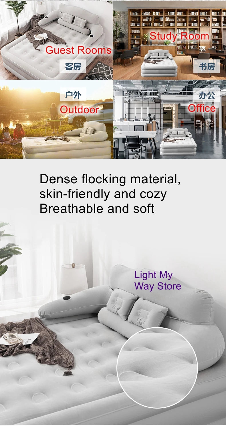 Home Inflatable Mattress Outdoor Air Mattress Single Foldable Inflatable Lazy Bed Inflatable Bed