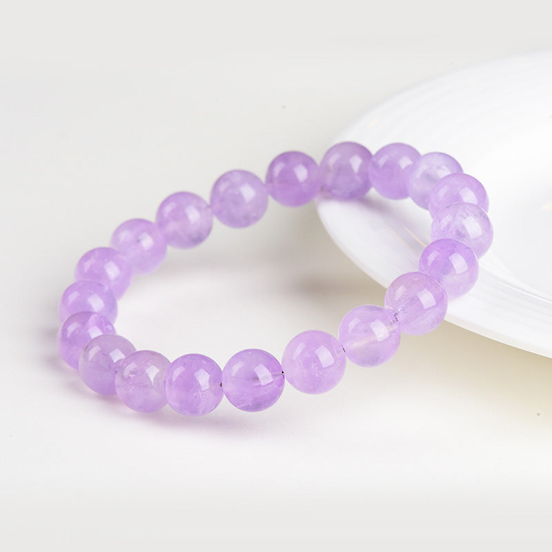 Lavender Round Beads Iced Light Purple Crystal Bracelet