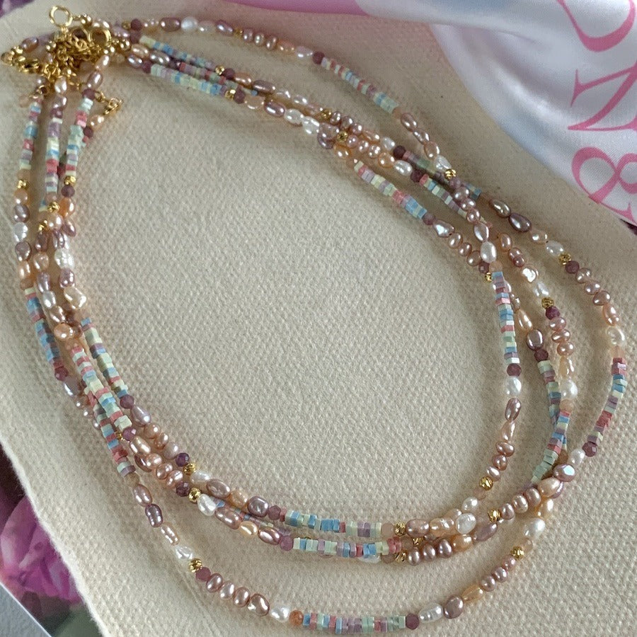 14K Gilded Purple Small Pieces Of Silver Pearl Mini Irregular Bracelet