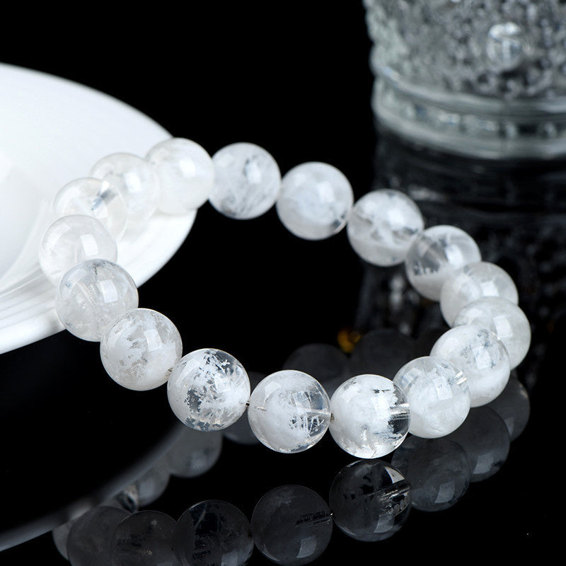 Natural Blizzard Snowflake Round Beads Women's Bracelet
