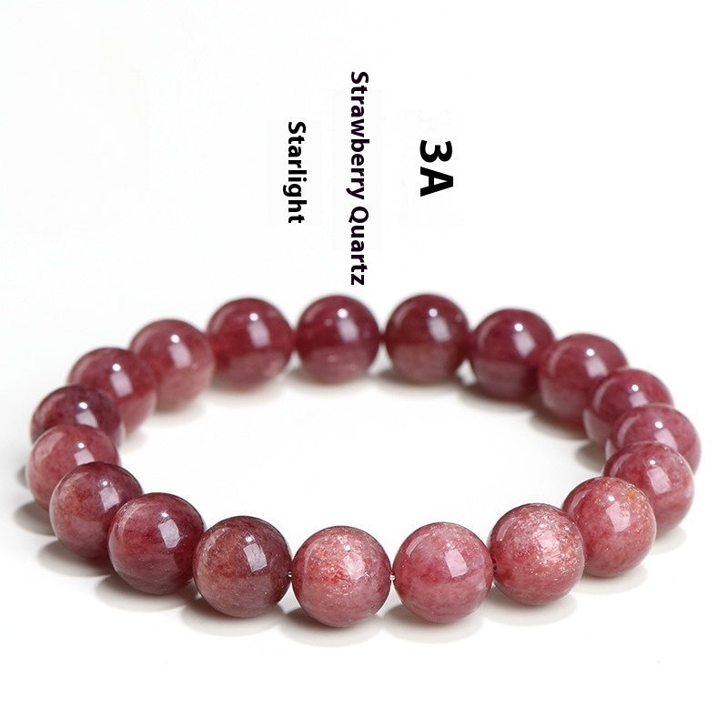 Natural Starlight Cherry Red Strawberry Quartz Bracelet