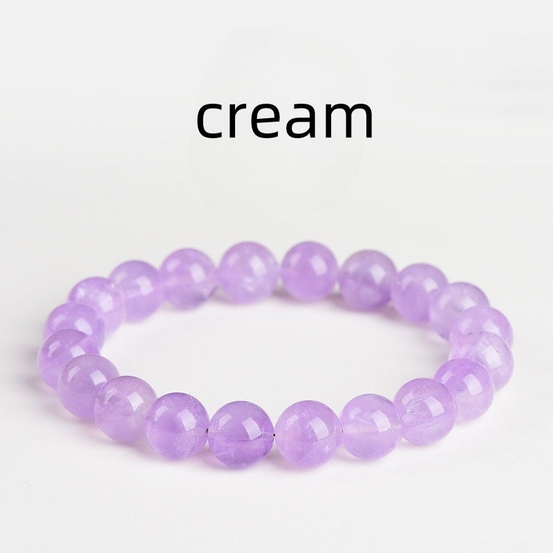 Lavender Round Beads Iced Light Purple Crystal Bracelet