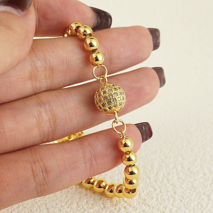 Copper Bracelet With Zircon Arabic Style Exquisite Daily Ornament Jewelry Accessories