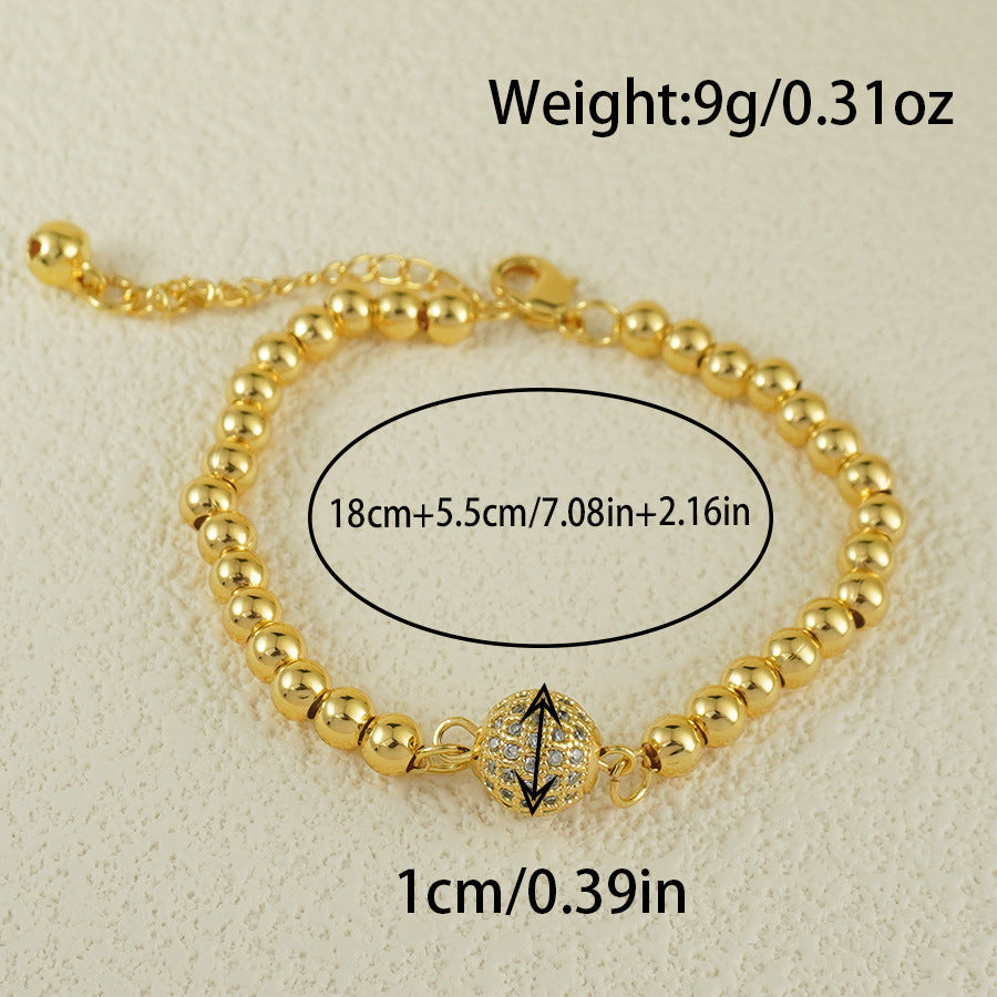 Copper Bracelet With Zircon Arabic Style Exquisite Daily Ornament Jewelry Accessories