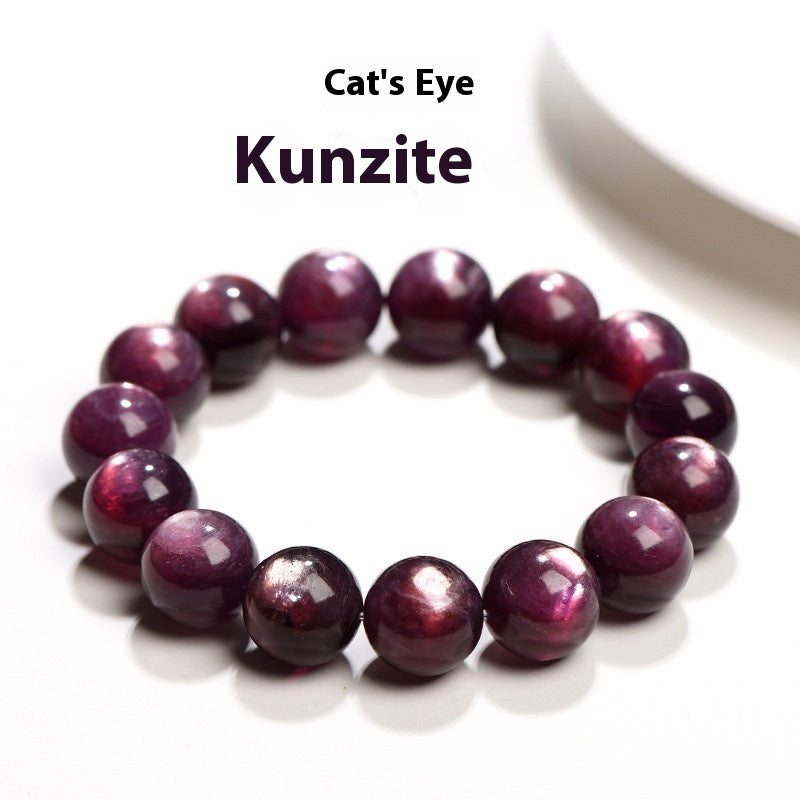 Crystal Natural Purple Lepidolite Round Beads Bracelet