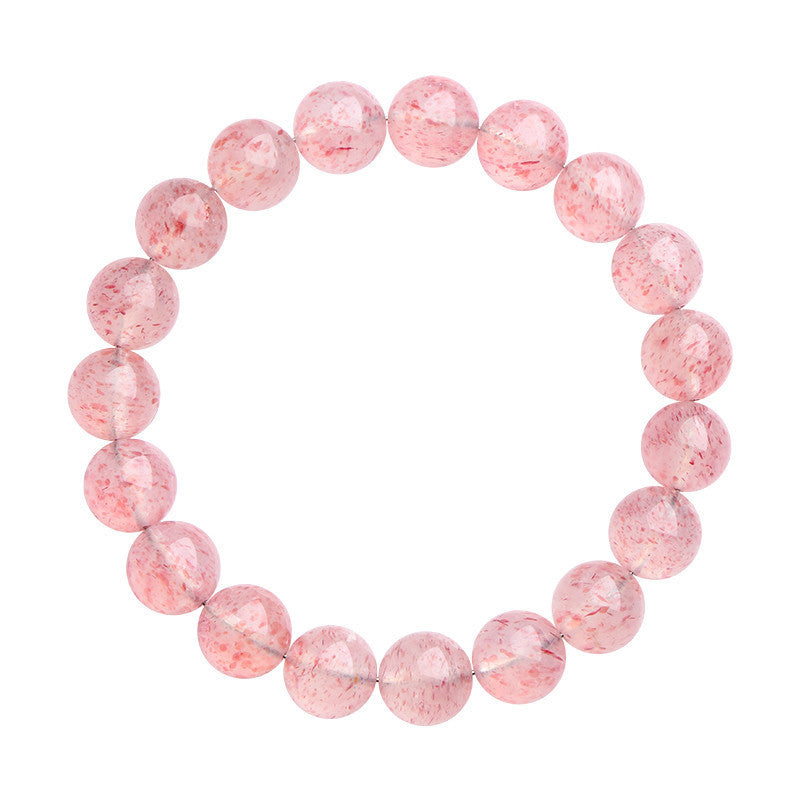 Natural White Water Strawberry Crystal Ball Bracelet