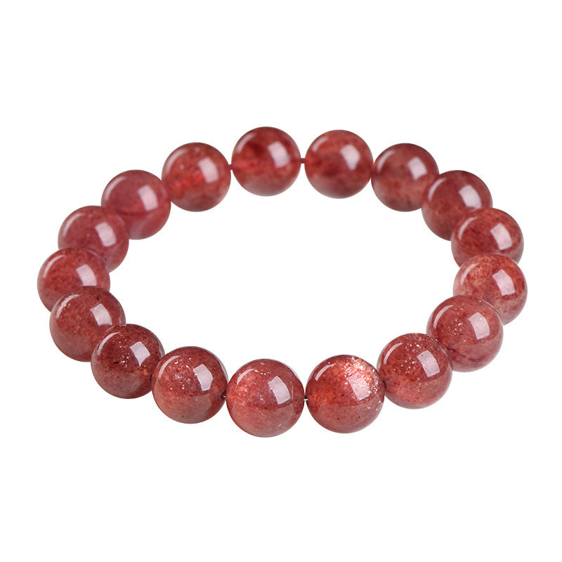 Natural Starlight Cherry Red Strawberry Quartz Bracelet