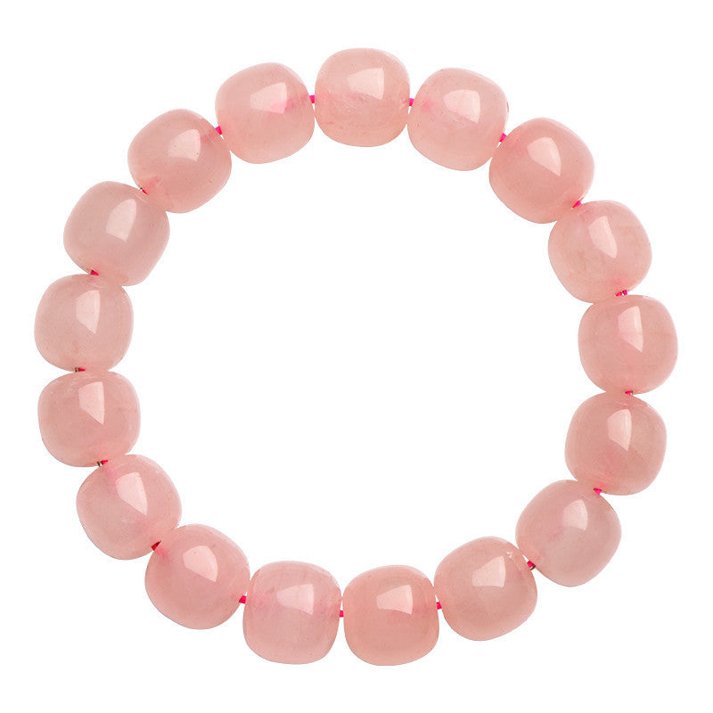 Natural Crystal Barrel Shaped Bead Bracelet
