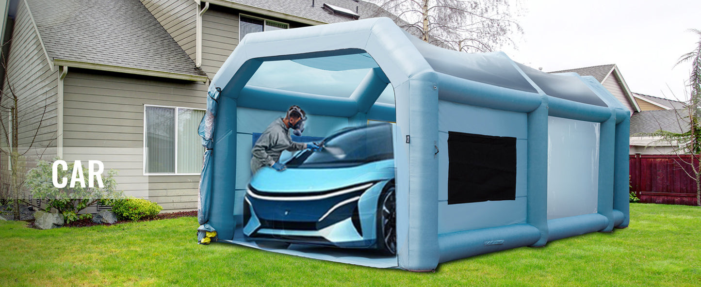 SucceBuy Inflatable Paint Booth with Blowers Inflatable Spray Booth Powerful Spray BoothCar Paint Tent Air Filter System