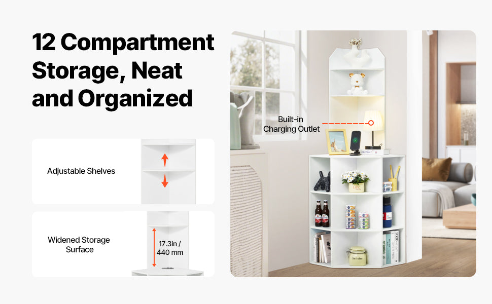SucceBuy 32"/64"/68" Corner Storage Cabinet w/ Shelves Freestanding Corner Cabinet for Living Room Kitchen Laundry Room Bathroom