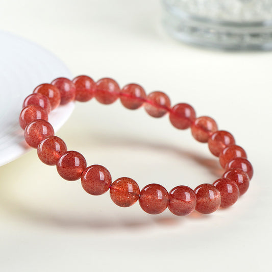 Natural Pigeon Blood Red Ice Strawberry Quartz Bracelet