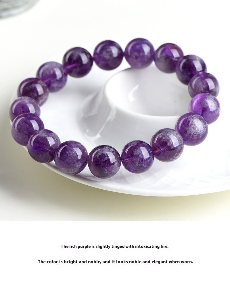 Natural Feather Amethyst Snow Mountain Purple Scattered Beads Bracelet