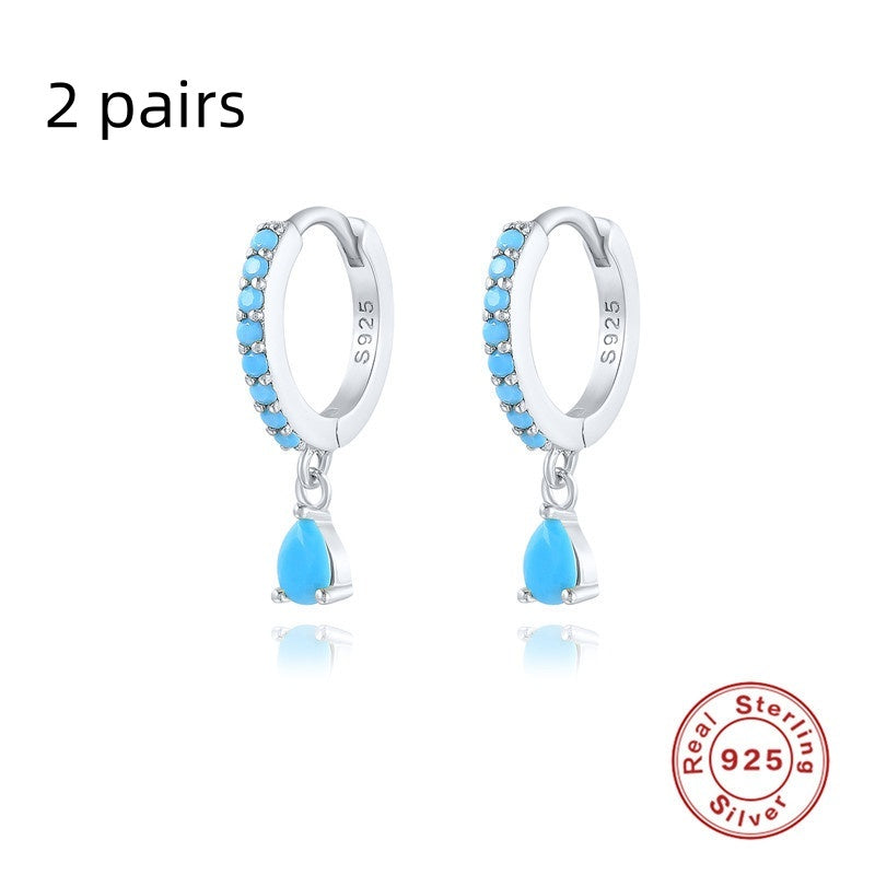 S925 Sterling Silver Diamond Water Drop Eardrop Earring