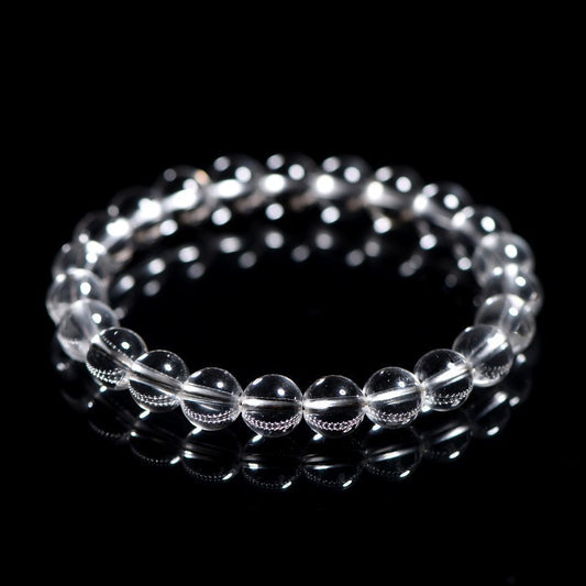 Natural Donghai Old Materials White Water Round Beads Crystal Bracelet