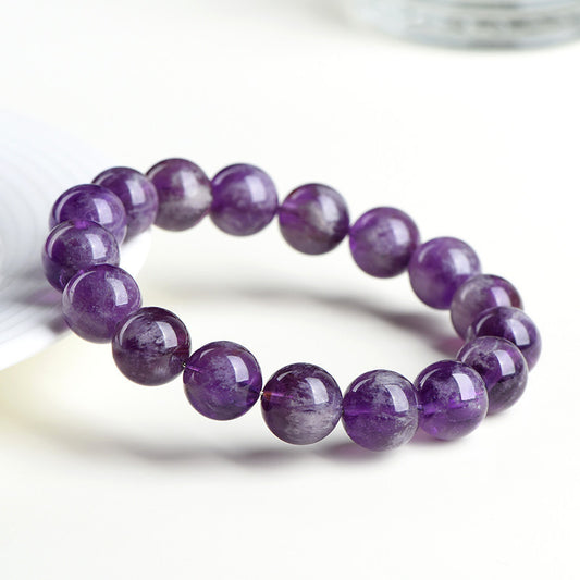 Natural Feather Amethyst Snow Mountain Purple Scattered Beads Bracelet