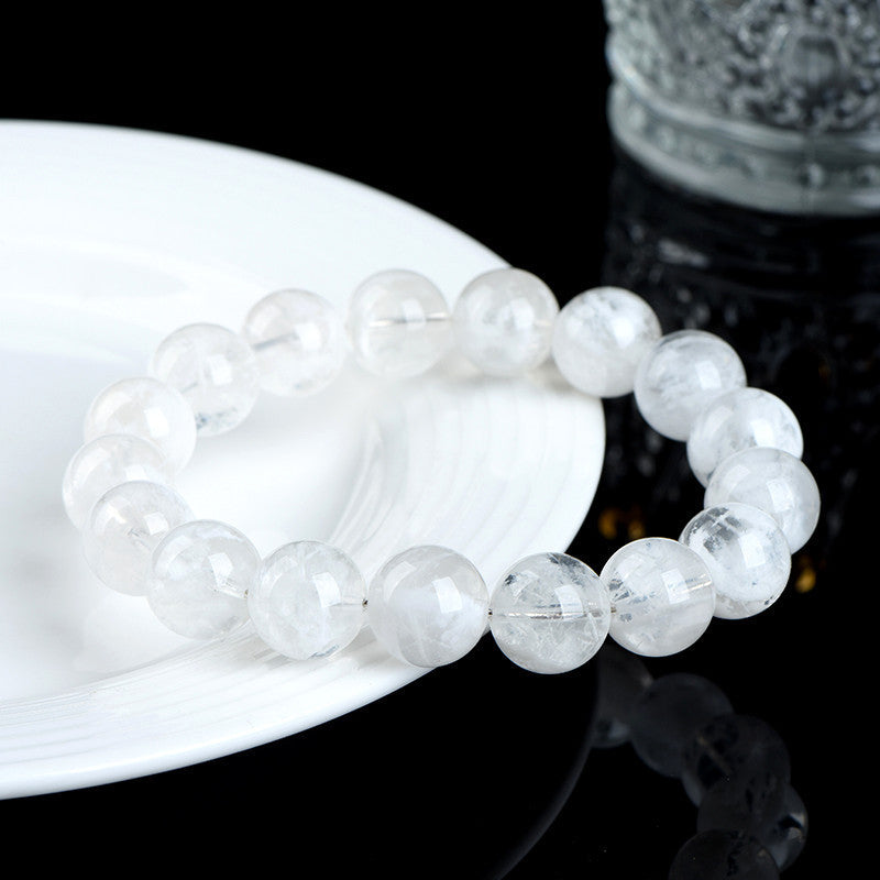 Natural Blizzard Snowflake Round Beads Women's Bracelet