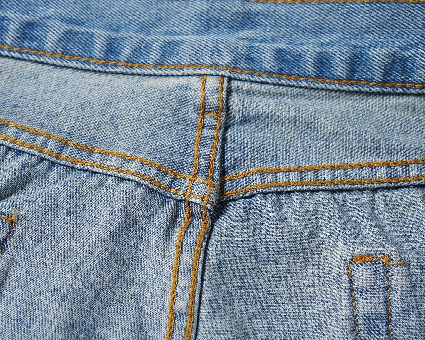 European And American Three-dimensional Cut Loose Baggy Lightning Leather Tag Men's And Women's Jeans