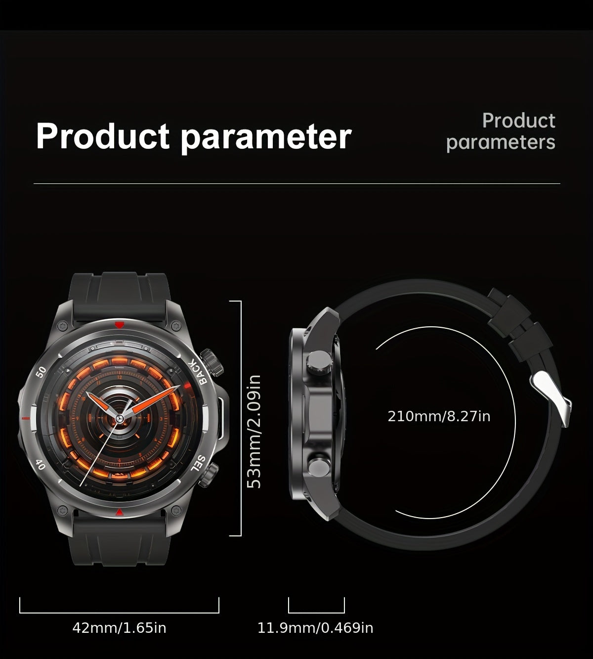 OHUGNA 2024 New GPS Motion Trajectory Smart Watch For Men LED Lighting 360*360 HD Screen AI Voice Wireless Call NFC Smartwatch, Compass Sport Fitness Tracker Watches Outdoor Sports Smart Watch For Men Father's Day Gift