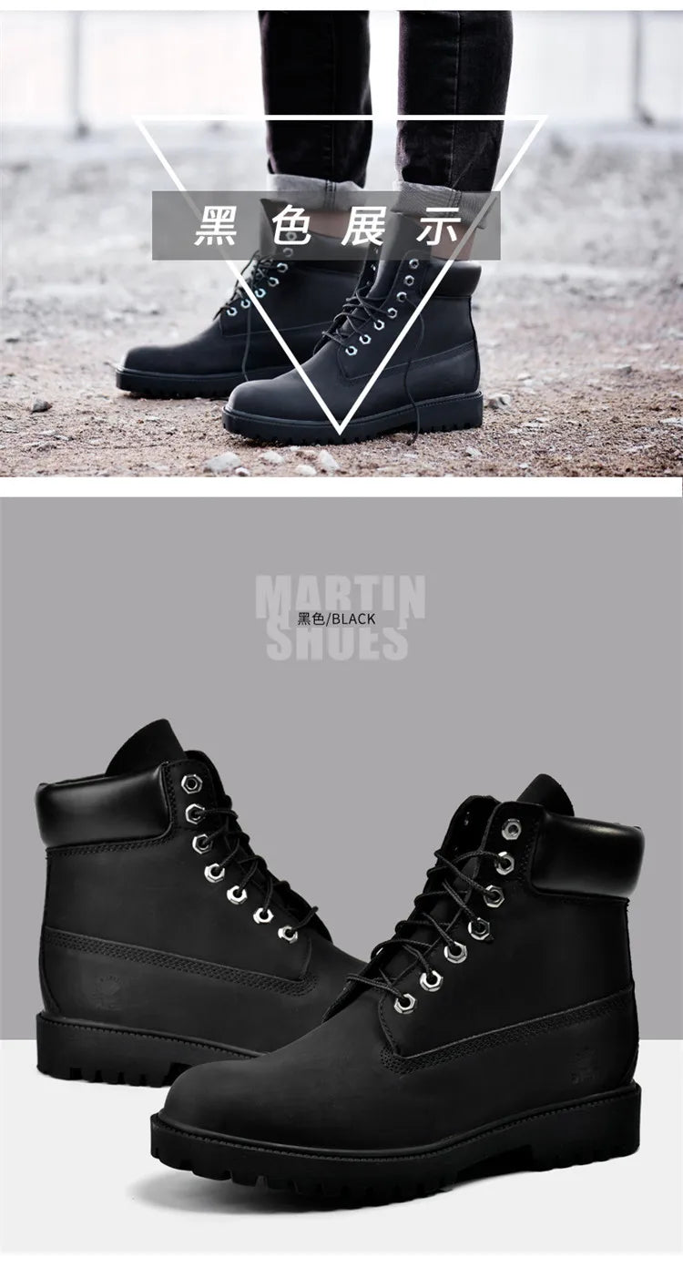DOYUTIG Brand White Color Cow Leather Outdoor Boots For Men&Women Casual Couples Boots Fashion Breathable Military Boots  SG003
