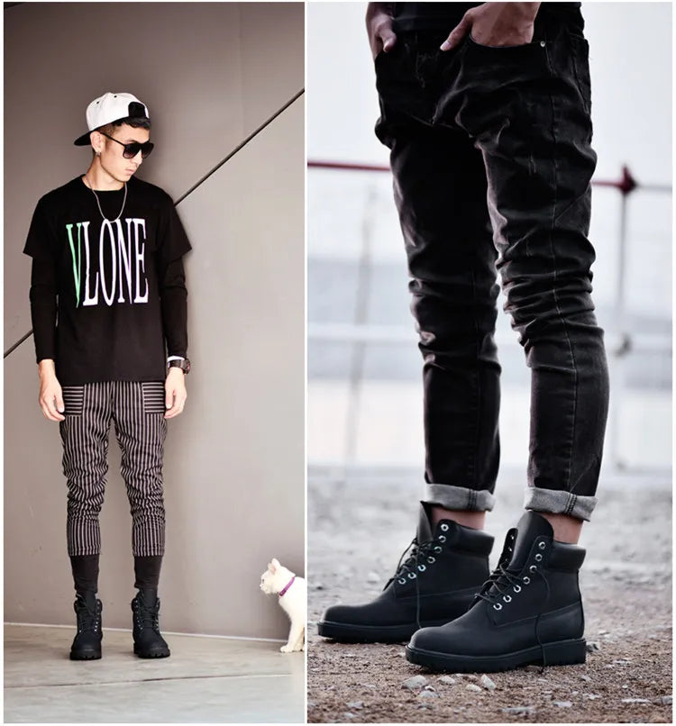 DOYUTIG Brand White Color Cow Leather Outdoor Boots For Men&Women Casual Couples Boots Fashion Breathable Military Boots  SG003