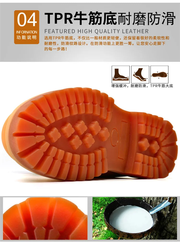 DOYUTIG Brand White Color Cow Leather Outdoor Boots For Men&Women Casual Couples Boots Fashion Breathable Military Boots  SG003