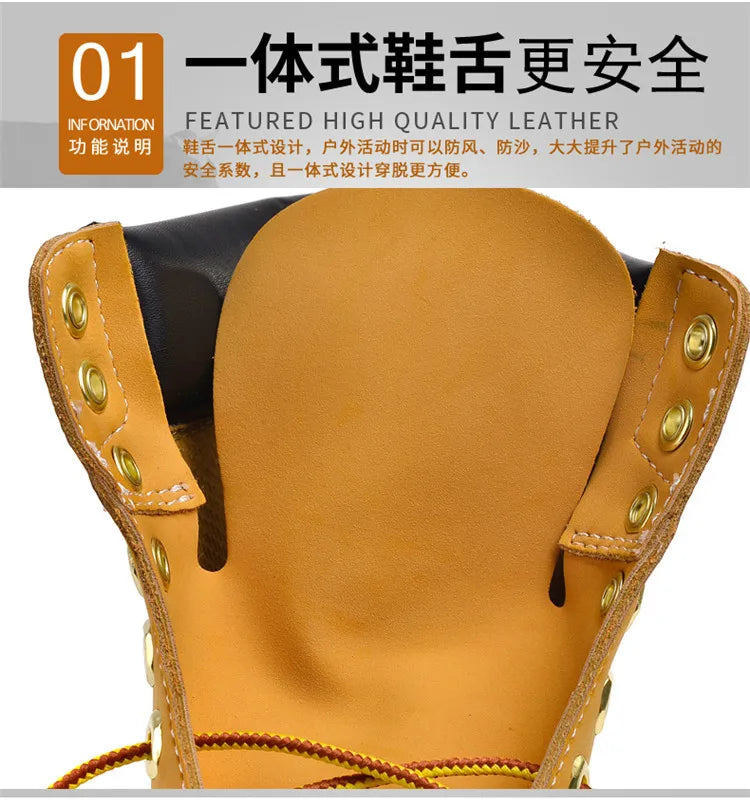 DOYUTIG Brand White Color Cow Leather Outdoor Boots For Men&Women Casual Couples Boots Fashion Breathable Military Boots  SG003