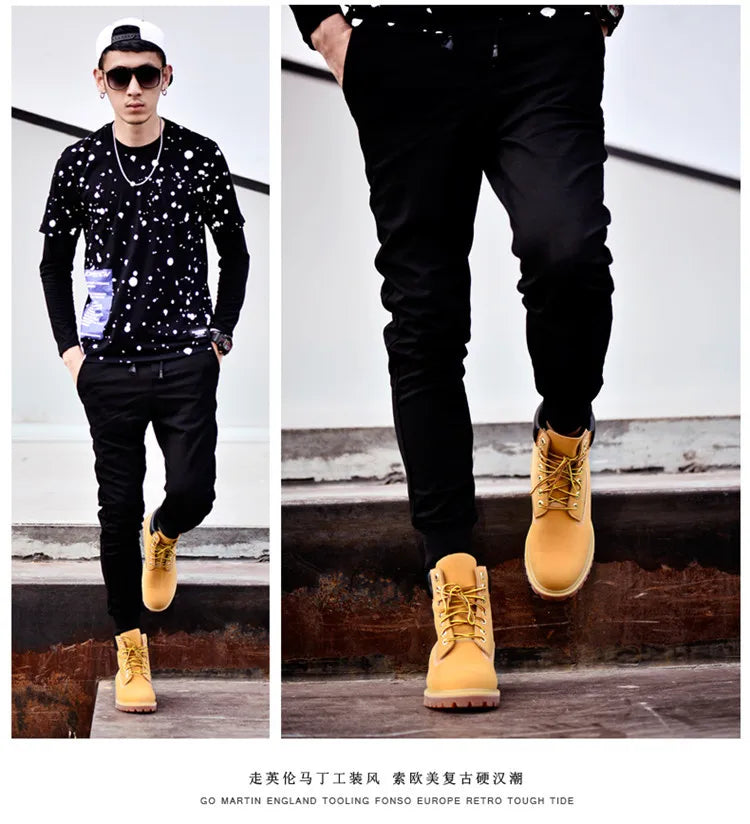 DOYUTIG Brand White Color Cow Leather Outdoor Boots For Men&Women Casual Couples Boots Fashion Breathable Military Boots  SG003