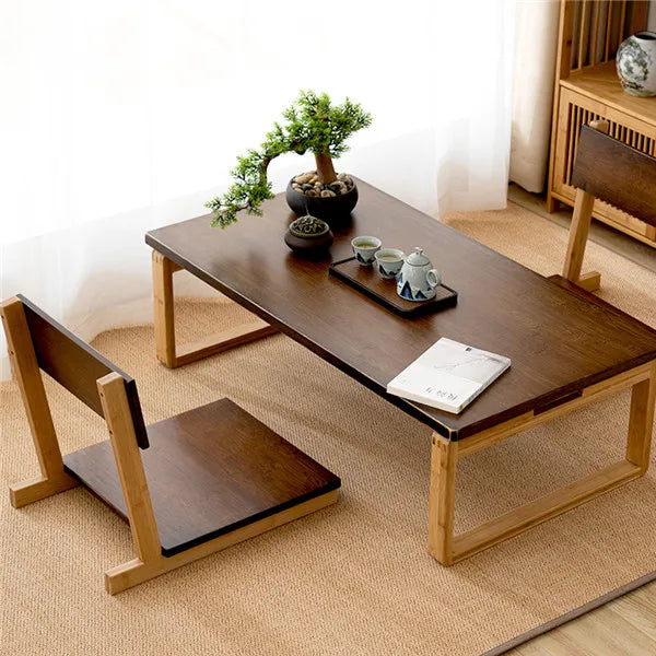 Bamboo Legless Chair Armrest Tatami Floor Backrest Living Room Furniture Japaese Style Legless Zaisu Zen Chair Eco-Friendly