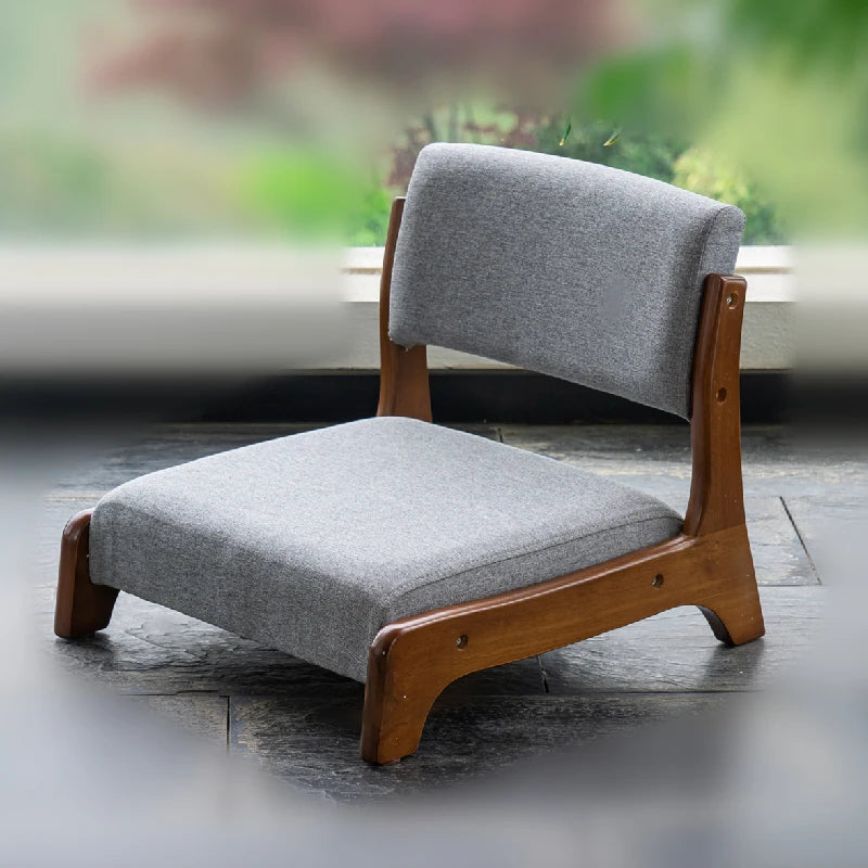 Damedai  Japanese Floor Chair Wood Tatami Zaisu Legless Chair Back Support Great for Reading Meditating Living Room Balcony