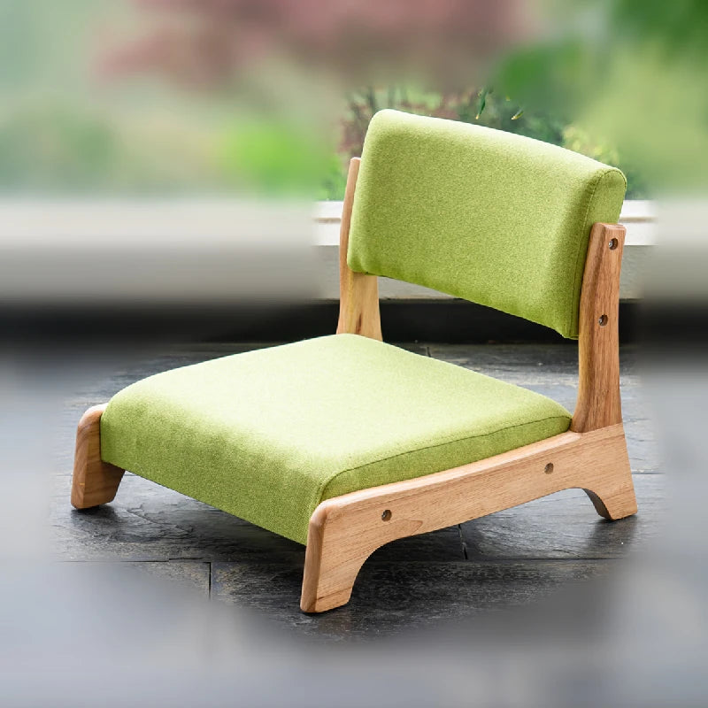 Damedai  Japanese Floor Chair Wood Tatami Zaisu Legless Chair Back Support Great for Reading Meditating Living Room Balcony