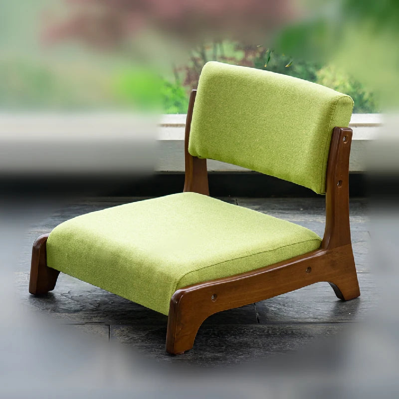 Damedai  Japanese Floor Chair Wood Tatami Zaisu Legless Chair Back Support Great for Reading Meditating Living Room Balcony