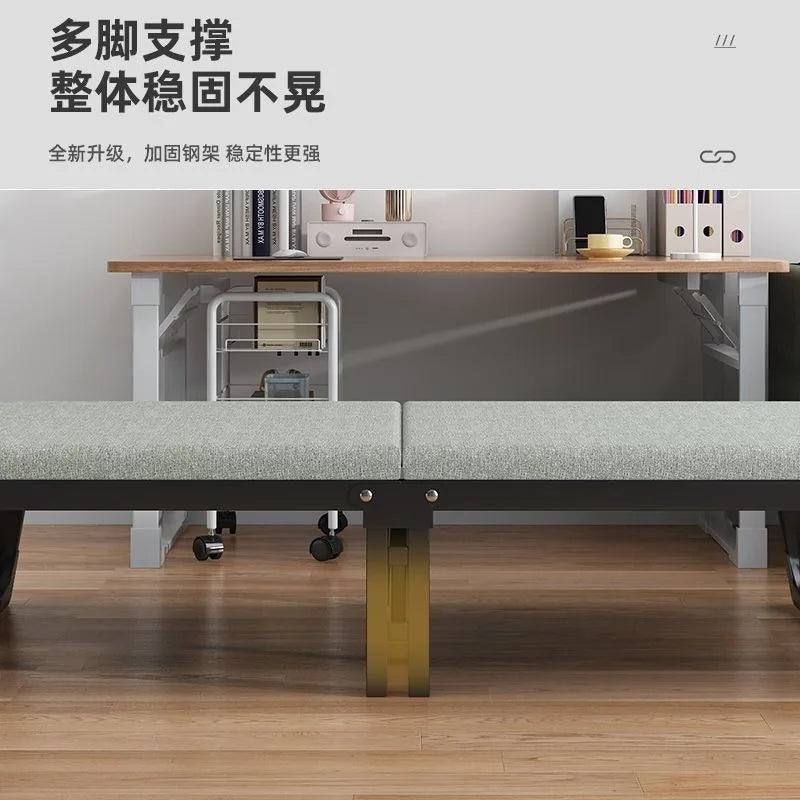 Super thick folding single bed home office artifact portable foldable escort recliner folding single lunch break bed