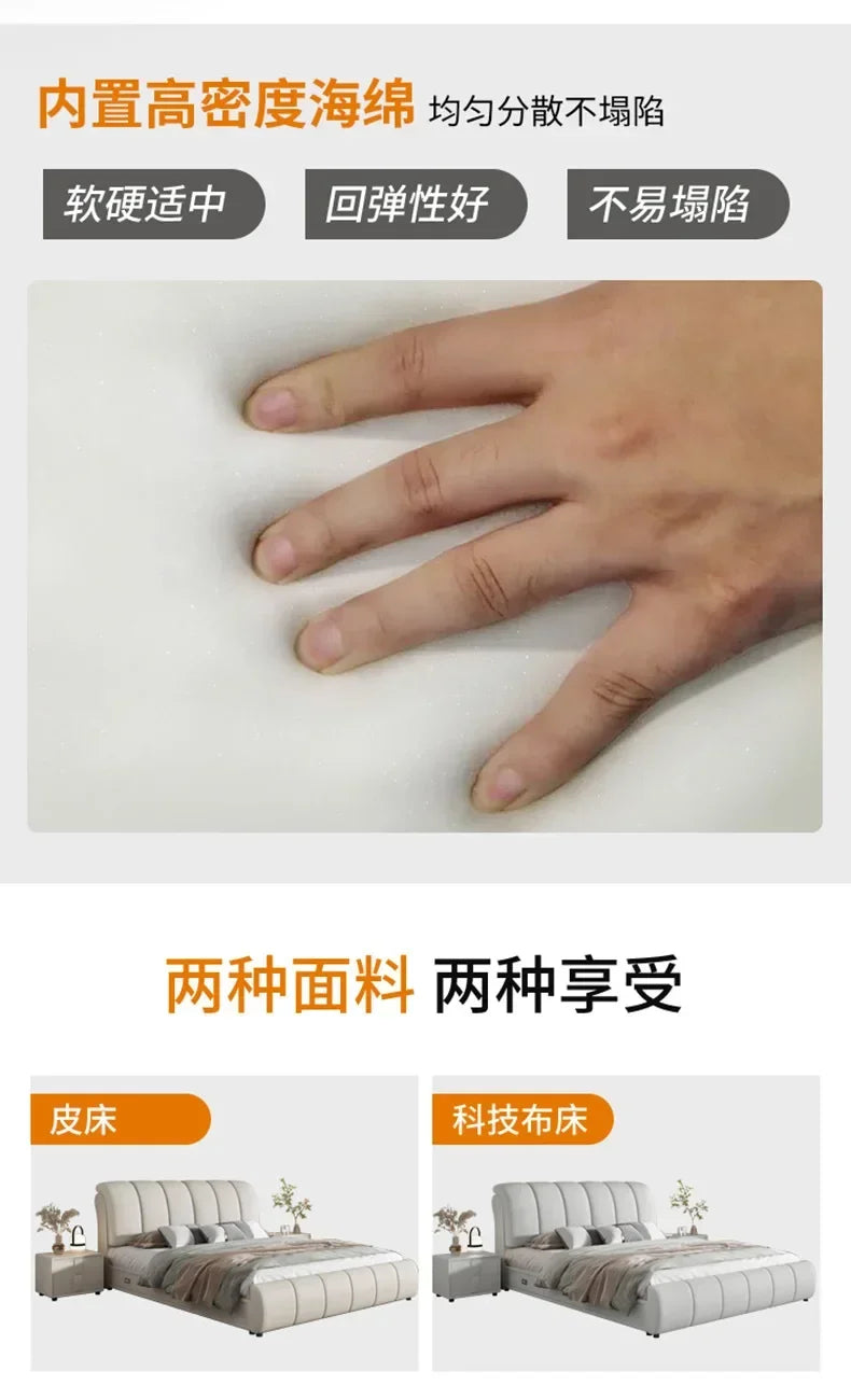 Luxury Nordic Double Bed Organiser Drawers Multifunctional Bedroom Bed Queen Size Cama Elastica Pula Pula Home Furniture