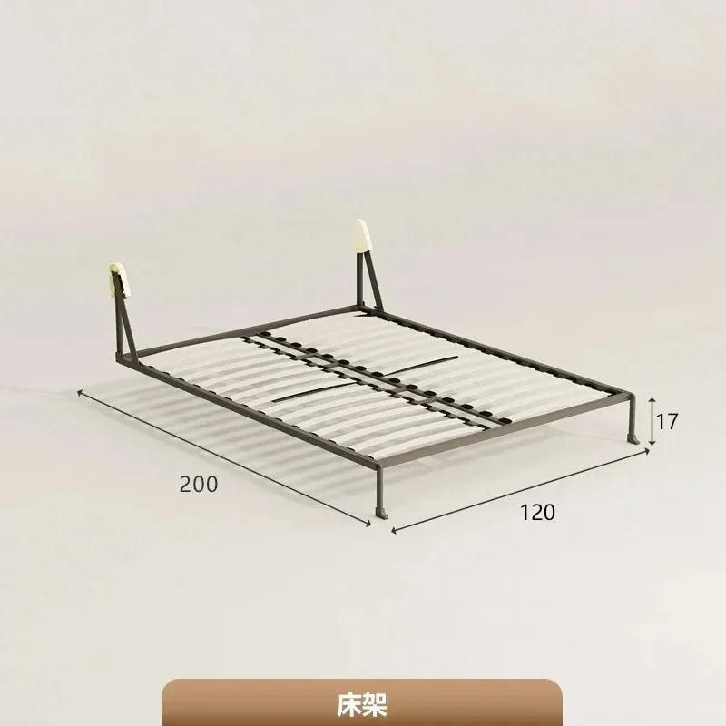 Invisible bed wall, bed, wardrobe, integrated 1.35-meter multifunctional foldable Murphy bed, flip bed under the bed